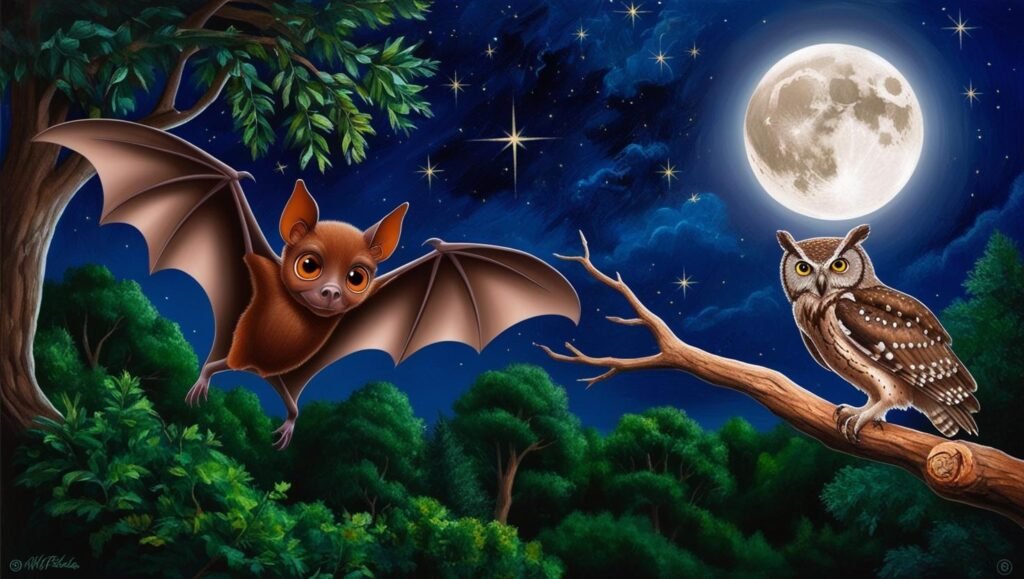 The Brave Little Bat’s Moonlight Adventure 1