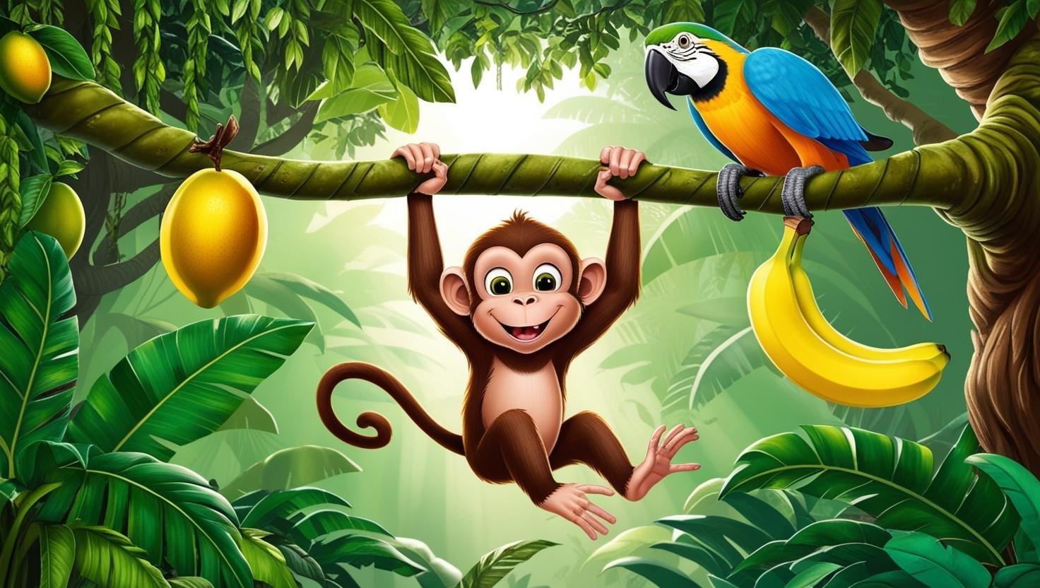 The Mango, the Banana, and the Wise Little Monkey 1